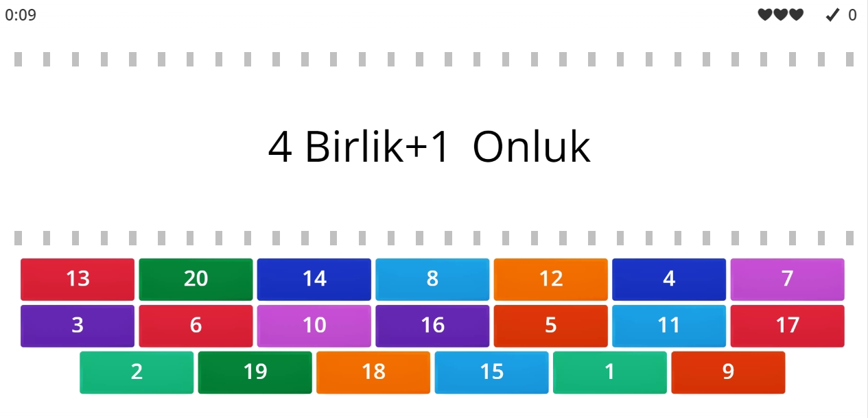 eşleşmeyi bul onluk birlik