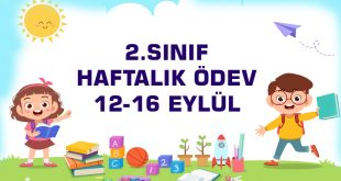 2. sınıf haftalık ödev 12 - 16 eylül