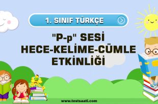 1. Sınıf ''P-p'' SESİ HECE-KELİME-CÜMLE ETKİNLİĞİ
