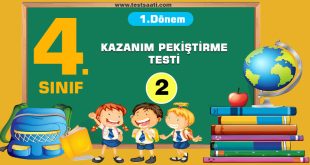4.Sınıf-1. Dönem KAZANIM PEKİŞTİRME Testi-2
