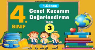 4. Sınıf-1. Dönem Genel Kazanım Değerlendirme Testi-3
