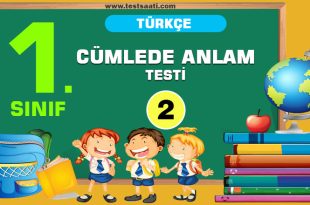 1. Sınıf Türkçe CÜMLEDE ANLAM Test-2