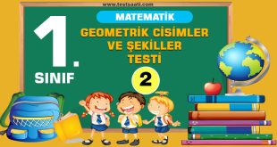 1. Sınıf-Geometrik Cisimler ve Şekiller Test-2