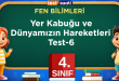 Yer Kabuğu ve Dünyamızın Hareketleri Test-6