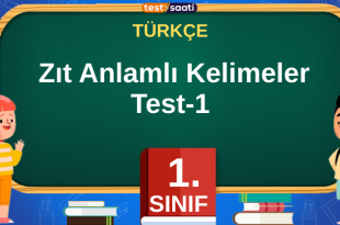 Zıt Anlamlı Kelimeler Test-1