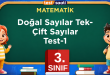 Doğal Sayılar Tek-Çift Sayılar Test-1